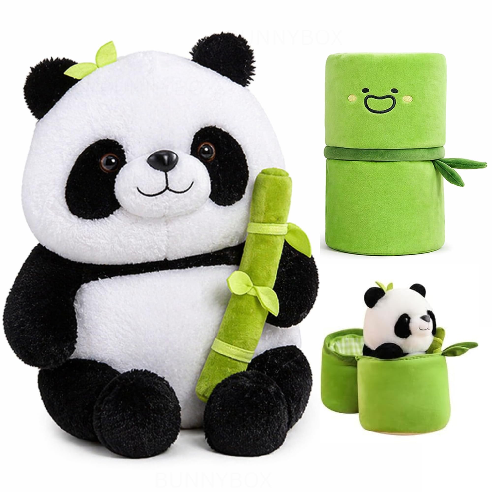 Panda Teddy Bear Plush Toy with Bamboo Zipper – Kawaii Soft Stuffed Animal Plushie Doll, Cute Panda Pillow Gift for Kids Girls Boys Birthday Valentine Home Decor-image-33