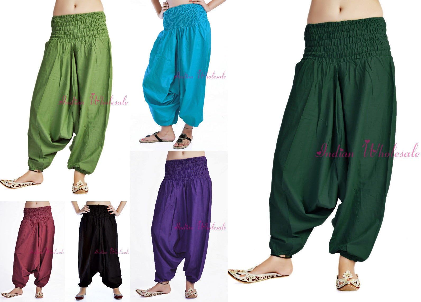 Handicraftofpinkcity LOT of 5 PCS Indian Hippie Yoga Trouser Soft Comfortable Alibaba Pants Women Indian Plan Harem Trouser Pant Yoga Wear Pants Wholesale Lot