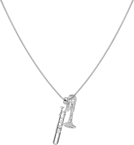 Collar de instrumentos musicales con trombón de cristal Spinningdaisy