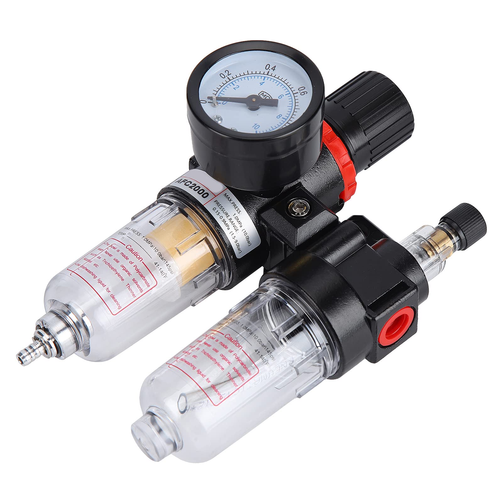 1-calowy NPT Filtr Regulator ciśnienia filtra powietrza Wodna pułapka pułapka pułapka, filtr sprężarki narzędzi powietrza z miernikiem, AC5010-10M
