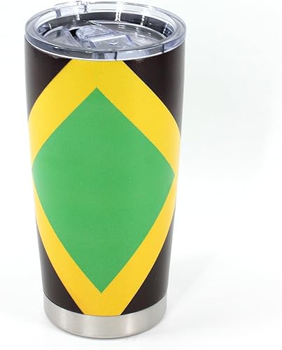 Miniatura 9 de Vaso de 20 onzas con tapa, acero inoxidable aislado al vacío de doble pared, taza de café aislada duradera, bandera de Jamaica, Reggea, Rasta,