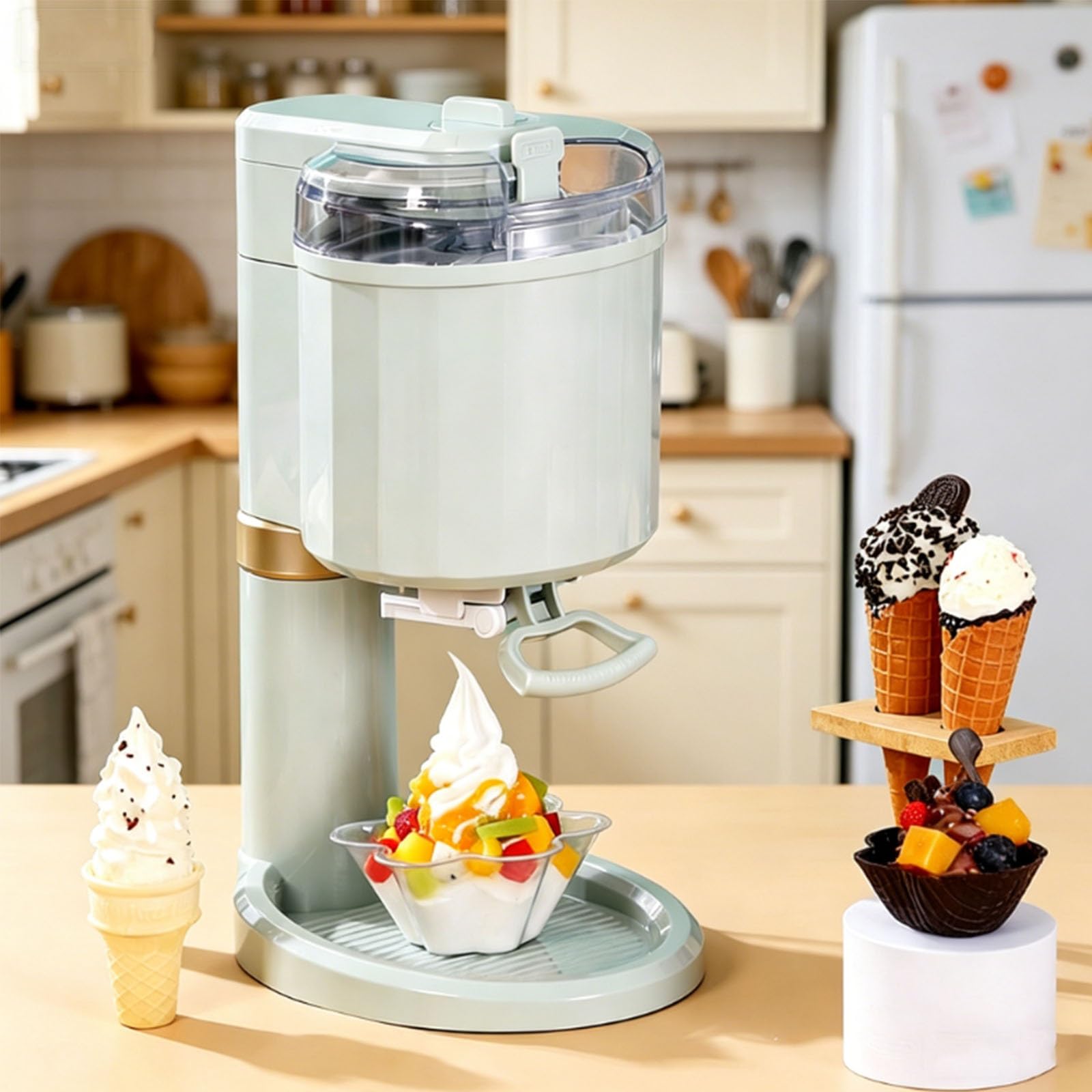 Máquina de helado de 1 litro para animar fiestas infantiles y cenas familiares en la encimera
