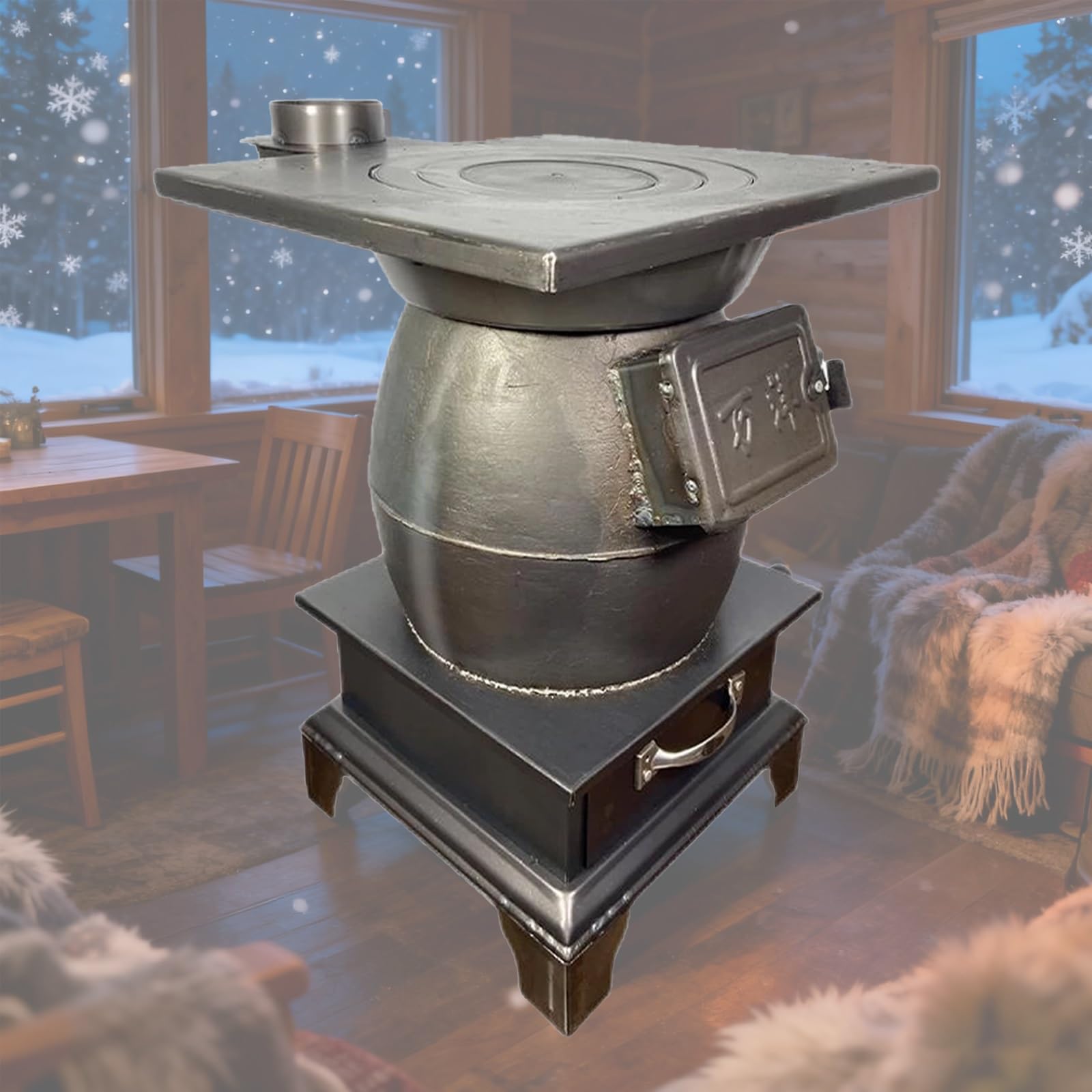 Stufa A Legna For Interni, Stufe A Pellet For Riscaldamento Domestico, Materiale In Ghisa Con Ingresso Aria Regolabile For Acqua Bollente, Barbecue