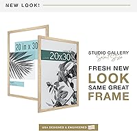 Vista 2 de MCS Studio Gallery Marco de 20 x 30 Pulgadas para Póster de Madera Natural con Grano de Madera, Juego de 2 Marcos para Pared Vertical y Horizontal