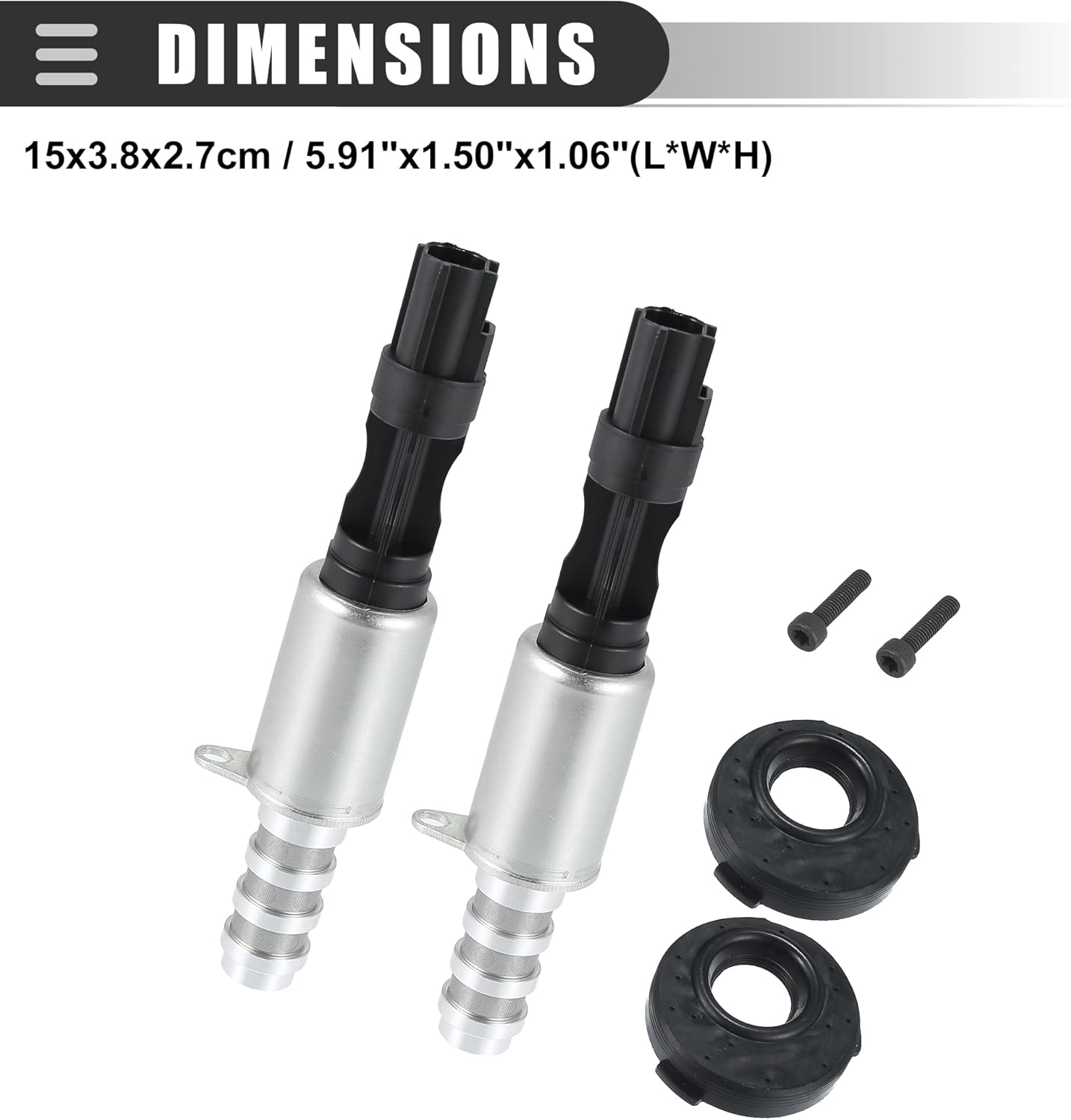 Motoforti Car Engine Camshaft Variable Valve Timing Solenoid,for Ford Expedition 2005-2013,Metal, Plastic,Silver Tone, Black,2pcs