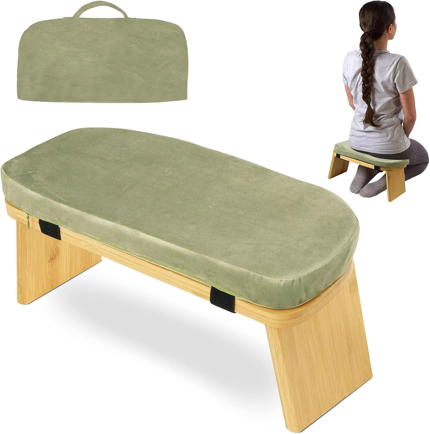 Premium Soft Velutinous Pillow Included Pliable Reflection Stool Stalk Substance Transportable Carry Bag for Stretching Spiritual Practice Stool