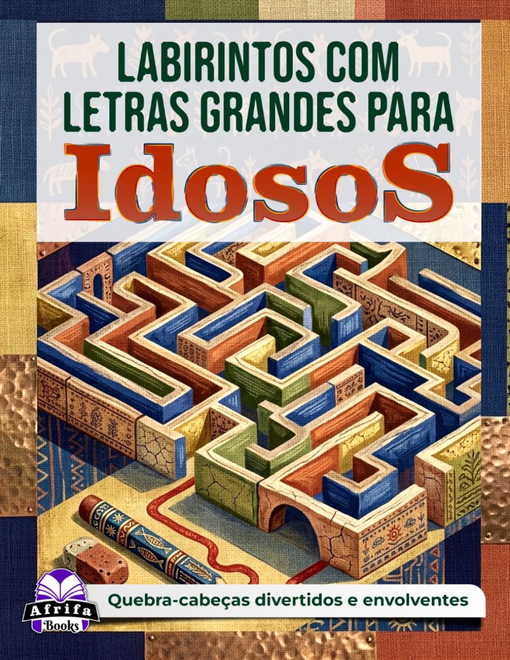 Labirintos com letras grandes para idosos: Quebra-cabeças divertidos e envolventes com soluções para adultos mais velhos