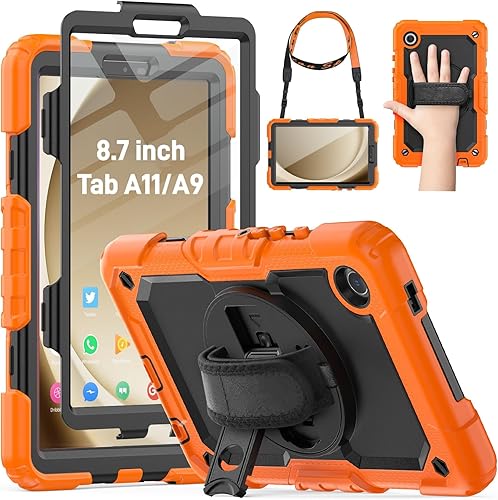 Miniatura 23 de HXCASEAC Funda para Samsung Galaxy Tab A9 de 8,7 pulgadas, protectora con protector de pantalla/correa de mano/soporte para bolígrafo, resistente a