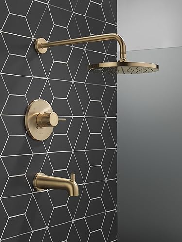 Miniatura 14 de Delta Faucet Kit moderno de grifo de ducha de la serie 14, color negro mate, con cabezal de ducha de un solo rociador, color negro mate T14459-BL-PP