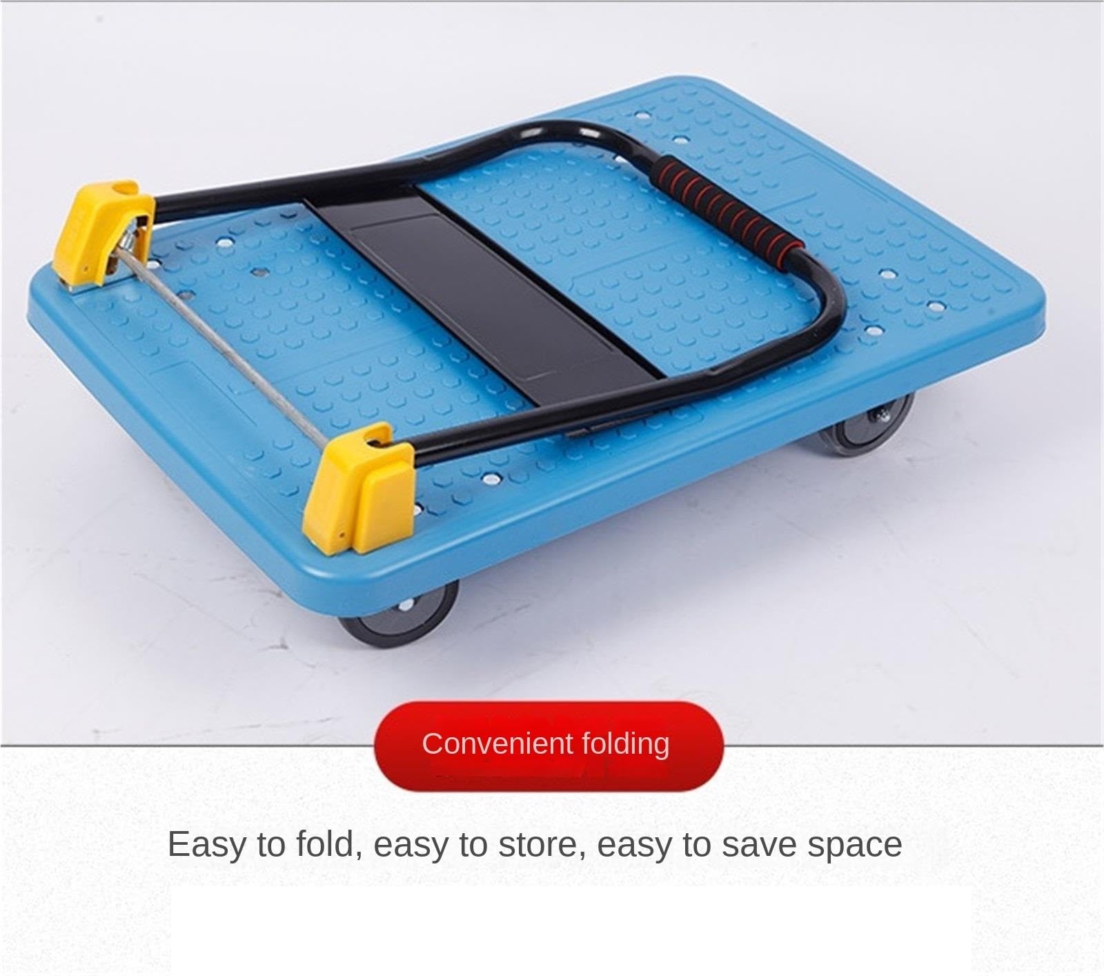 Transportkarre Hubwagen Kunststoff-Sackkarre Mit Beweglicher Plattform Und Faltbarem Metallgriff for Büro-Buchhandlung Transporthilfe(Blue)