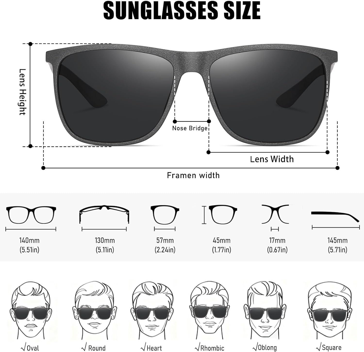 HAOLOTA Polarized Sunglasses for Men Carbon Fiber&TR90 Frame, Ultralight Square Sun Glasses UV400 Protection for Driving - Image 3