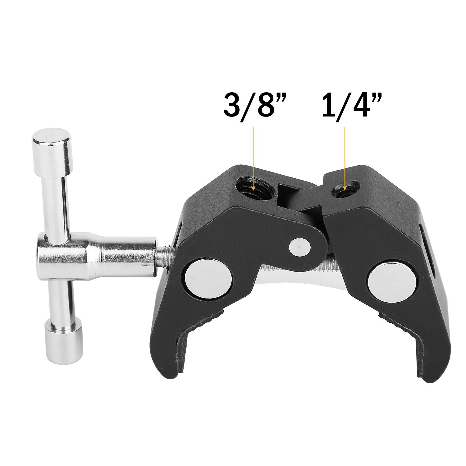 Morsetto A Granchio ChromLives Super Per Fotocamera – Con Attacco 1/4"-20 Per Aste, Luci, Ombrelli E Tubi Da 15mm