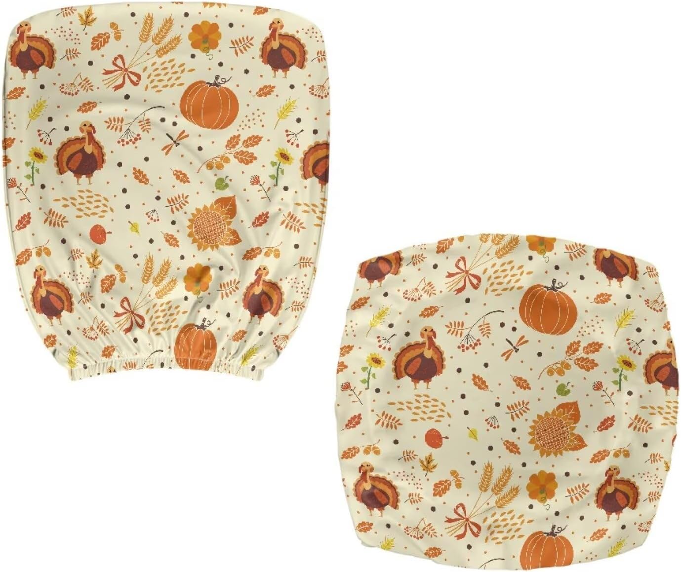 GLENLCWE Beige Thanksgiving Turkey Office Chair Cover,Modern 2Pack Desk Chair Covers Washable&Stretch Computer Chair Slipcovers for Women Men,Home Office