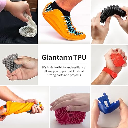 Miniatura 5 de Giantarm - Filamento de poliuretano termoplástico, 95A, 0.06 pulgadas, dimensional +- 132 pulgadas, flexible y suave para impresora 3D, carrete de