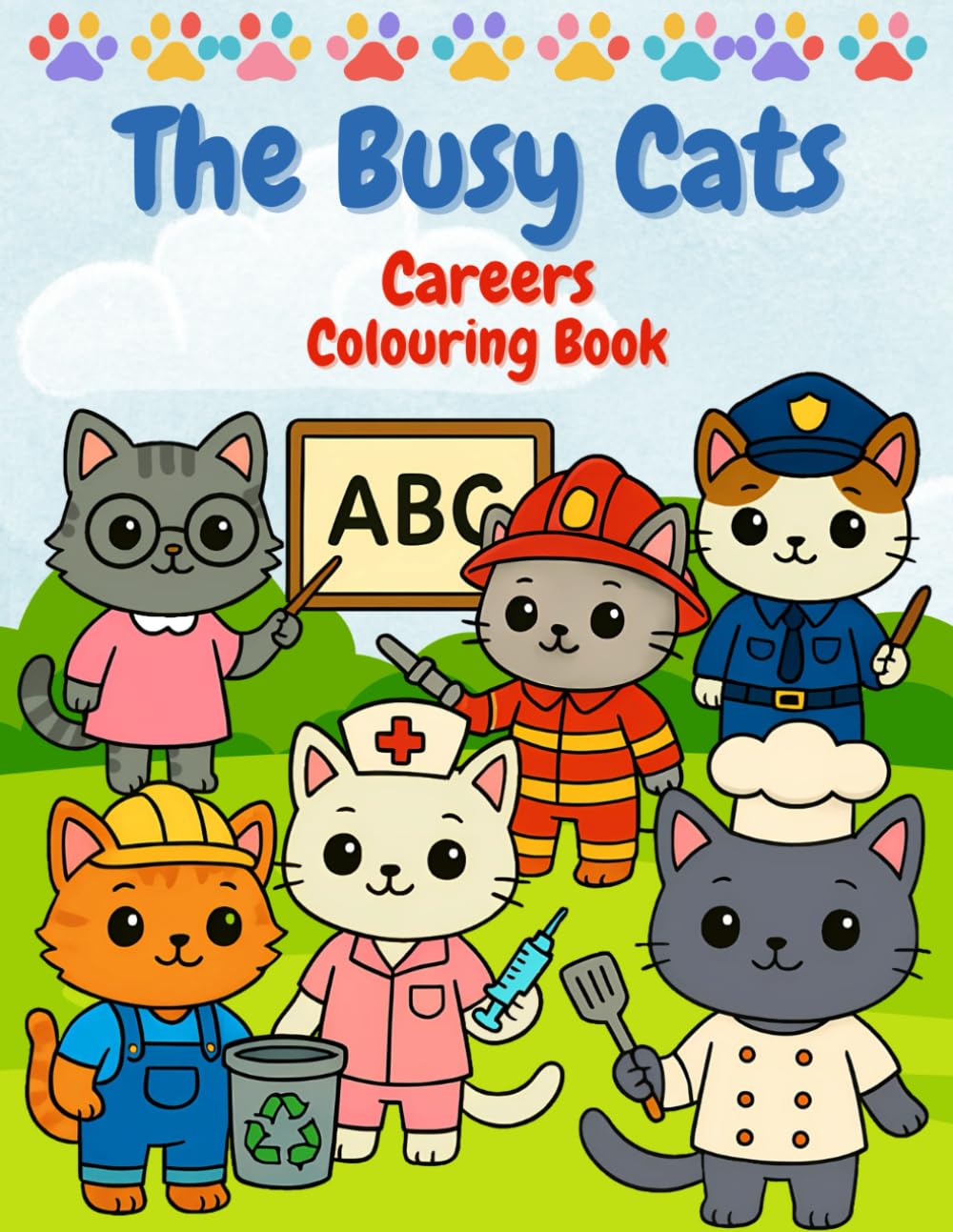 The Busy Cat: Careers Colouring Book