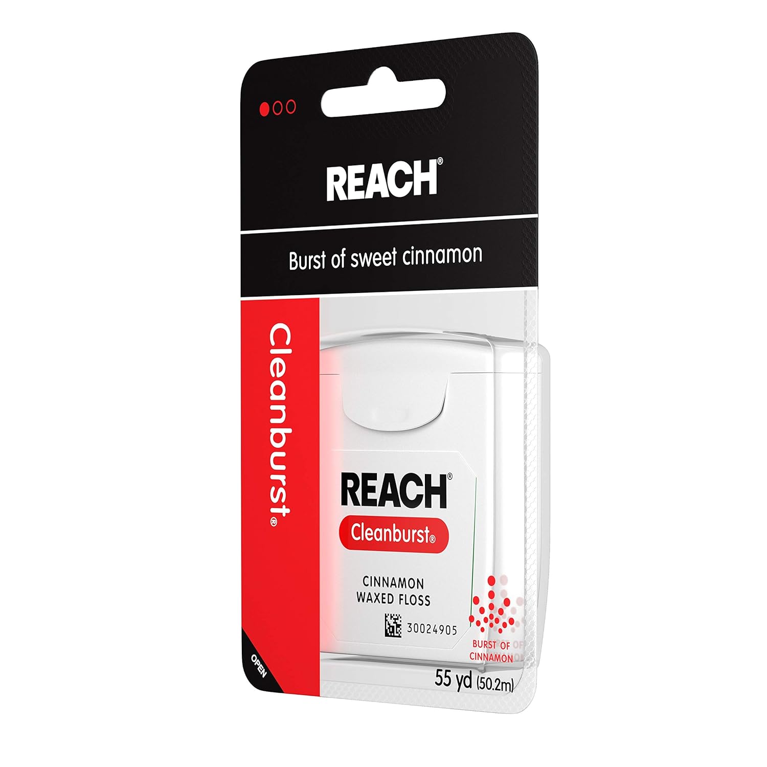 Reach Cleanburst Waxed Dental Floss, Oral Care, Cinnamon Flavored, 55 Yards : Health & Household