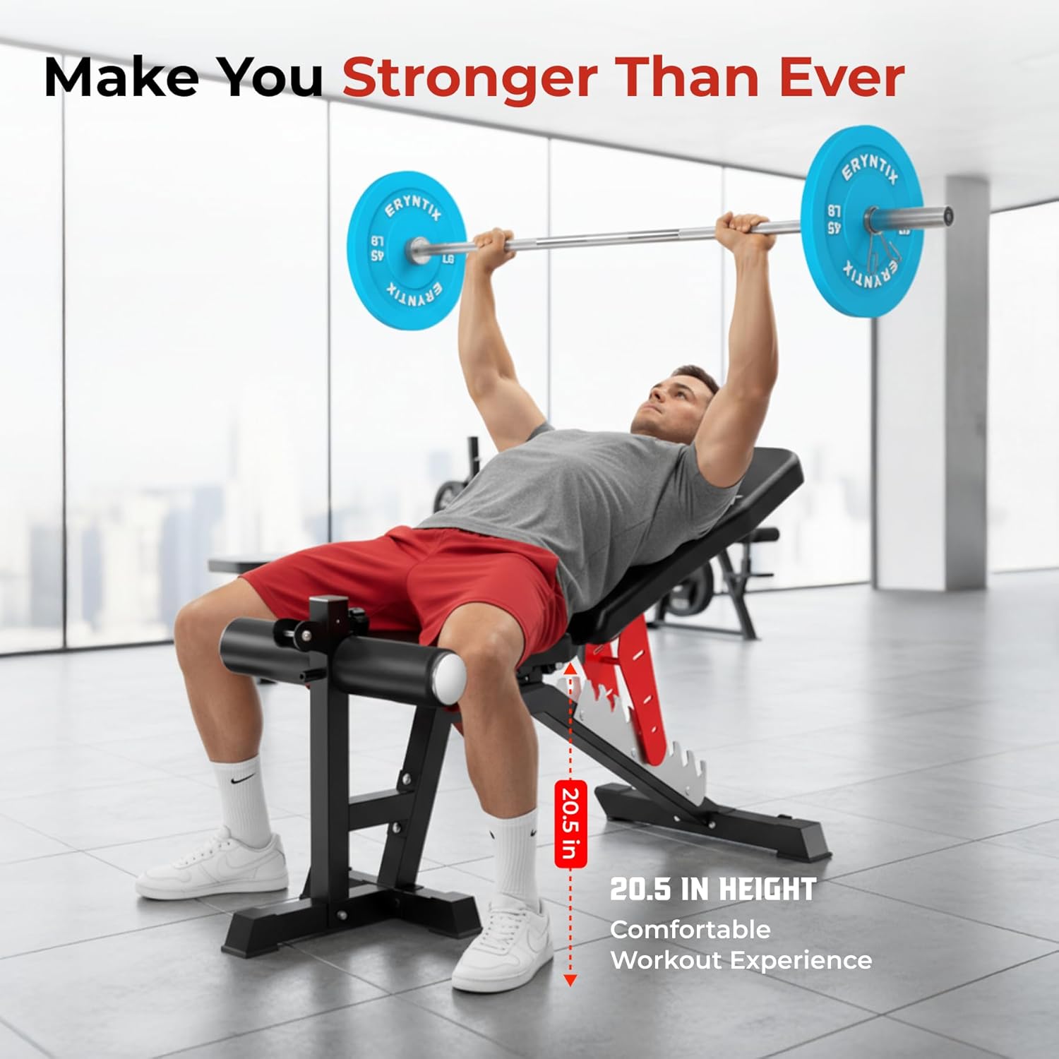 Adjustable Workout Bench, 1600LBS Heavy-Duty Weight Bench with Leg Extension/Curl, Preacher Pad, 3-Position Incline/Decline/Flat, ISCC PLUS Certified for Home Gym Full Body Strength Training