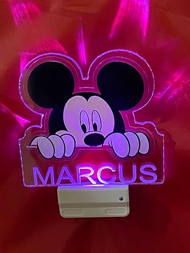 Miniatura 6 de Mirror Mania Store Lámpara de mouse con enchufe de luz nocturna LED personalizada grabada gratis hecha a pedido, decoración de habitación de niñas y