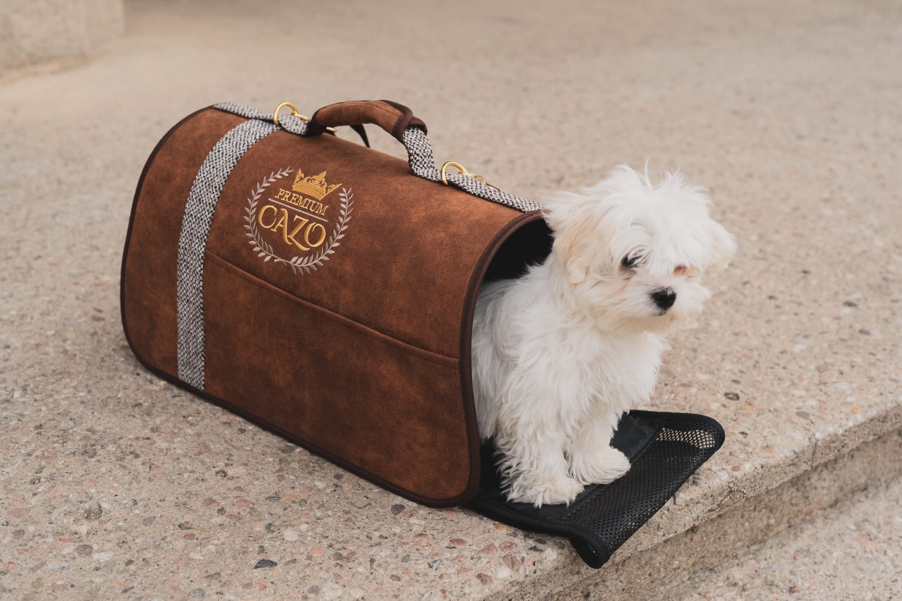 Borsa per il trasporto borsa Box cane Exclusiv lusso cazo 50 x 27 x 26 cm (marrone)