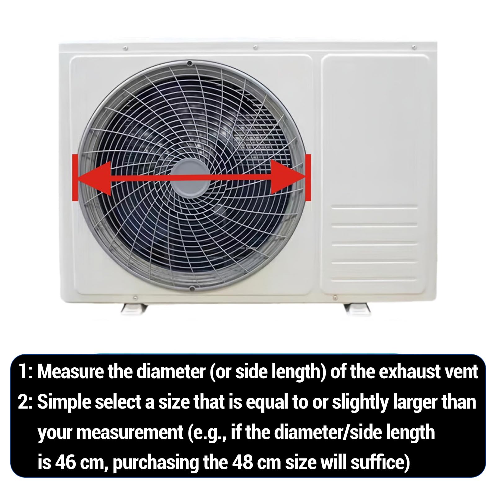 Deflector de CA de acero galvanizado | Ventilación de CA for exteriores de varios tamaños de acero galvanizado: disipación de calor(Square Galvanized Steel,48*48cm)