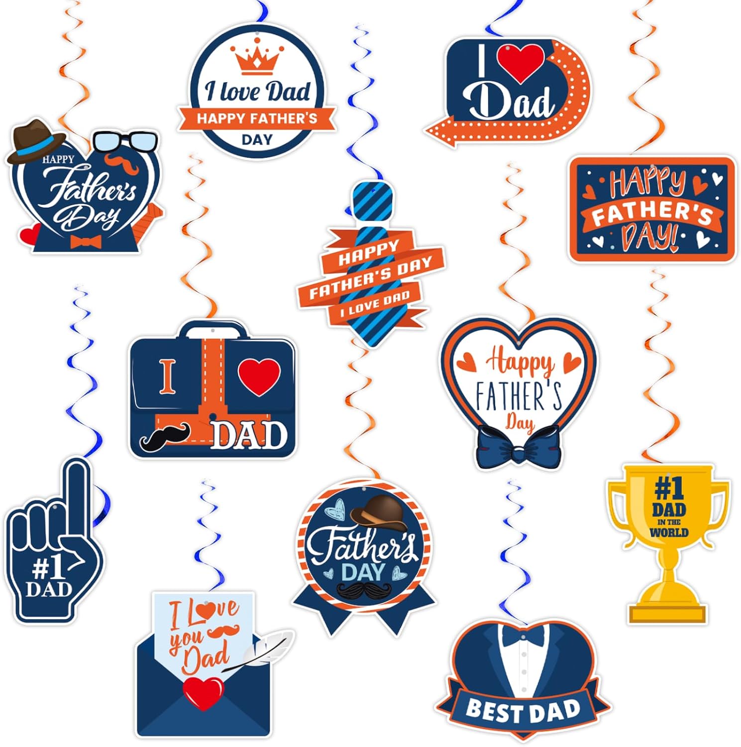 Amazon.com: Happy Father’s Day Hanging Swirls Party Decorations