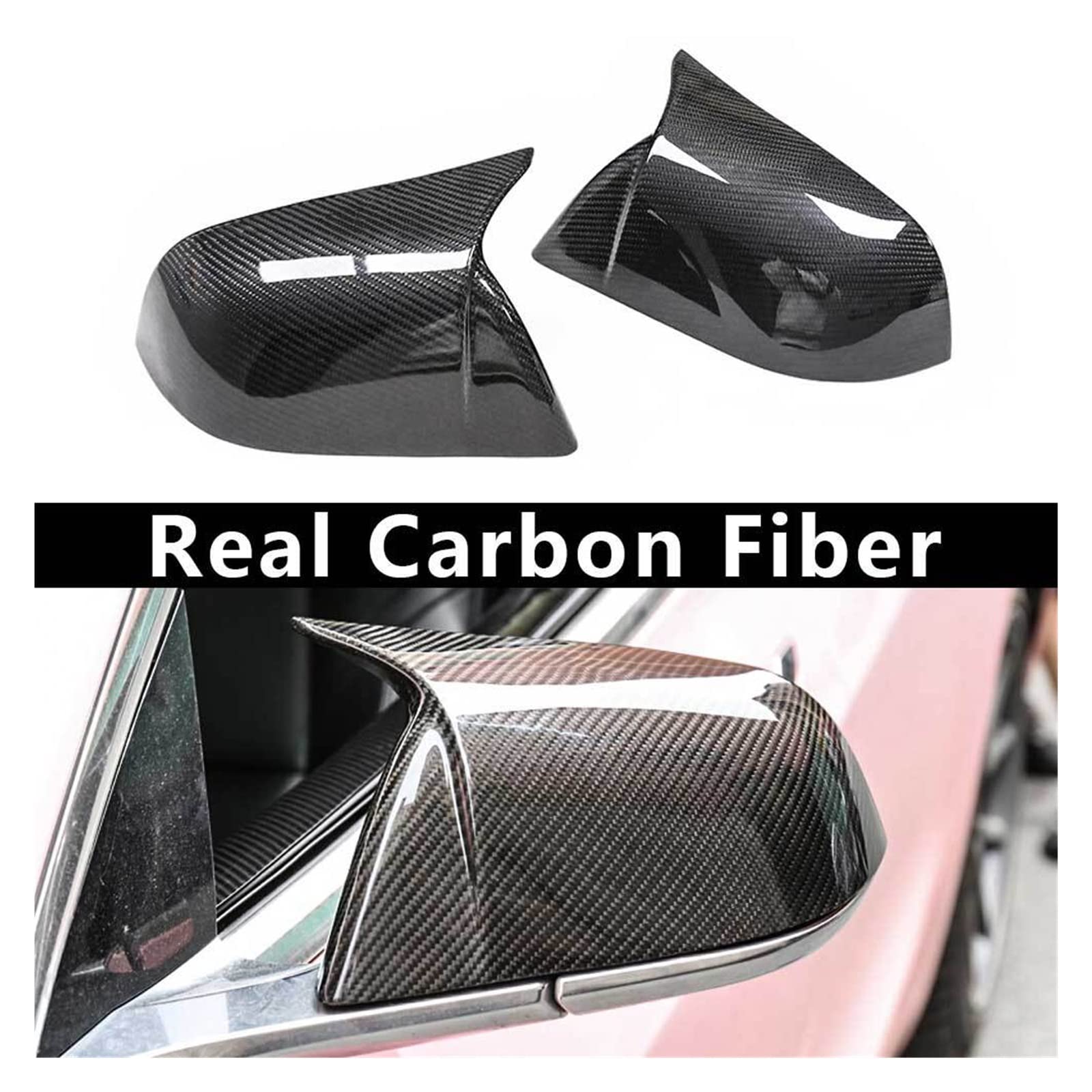 Cubierta De Espejo Retrovisor En Fibra De Carbono Para Tesla Model X 2017-2021 - Autoadhesiva, ABS Con Fibra