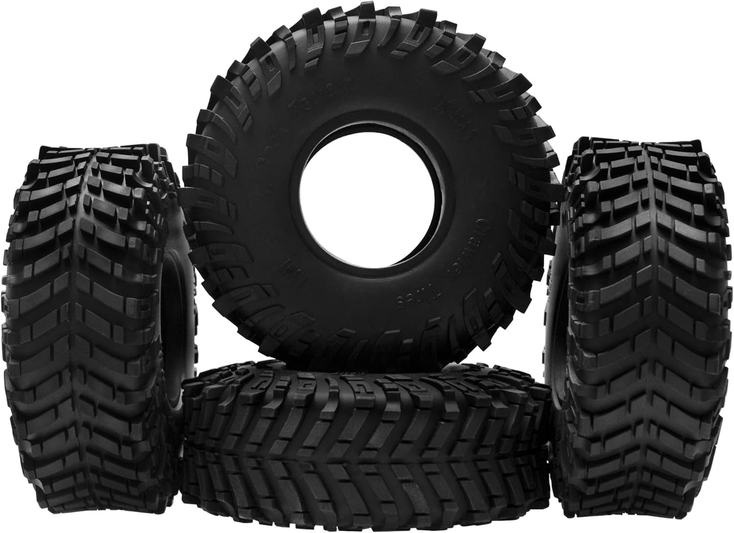ShareGoo 4Pcs RC 1.9 Crawler Tires 1.9inch Rubber Tire 120x44mm w/Foam Inserts Compatible with Axial SCX10 II III Traxxas TRX4 Redcat Gen8 Gen7 1/10 RC Crawler Car (Style 2)