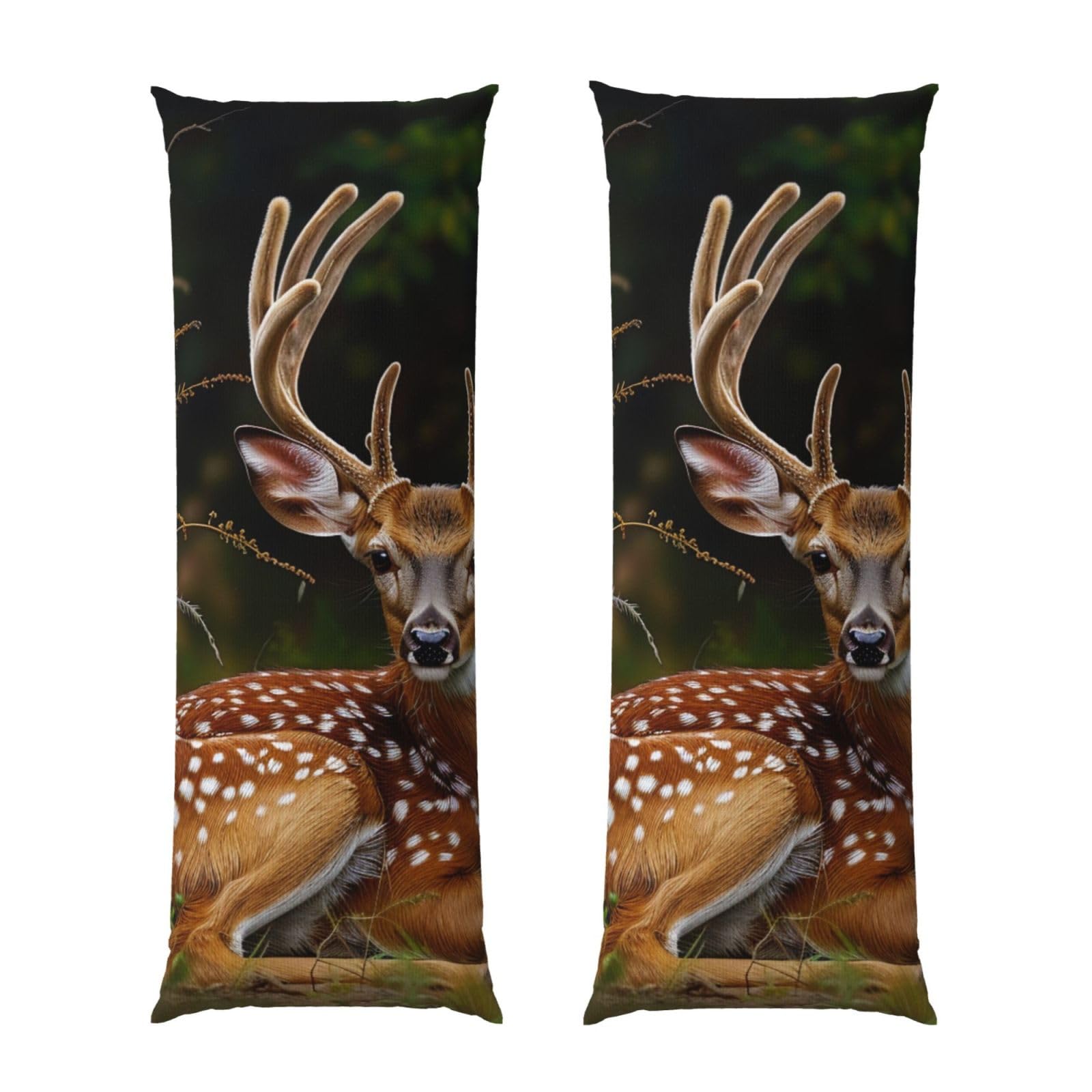 Body Pillow Cover 20x54 Inch, Whitetail Deer Fawn in Wilderness Stag Print Long Lumbar Pillow Case with Zipper Long Body Pillowcase Decorative for Bed Sofa Bedroom