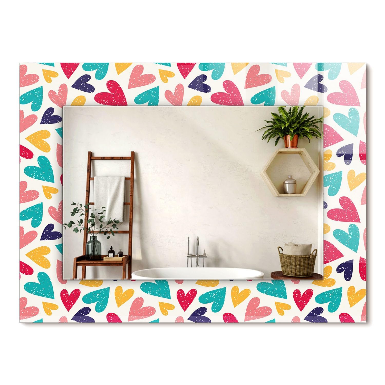 Miroir décoratif rectangulaire déco murale moderne cadre graphique élégant 80x60