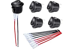 DaierTek ON Off Round Rocker Switches SPST 20mm Mini 12 Volt DC...
