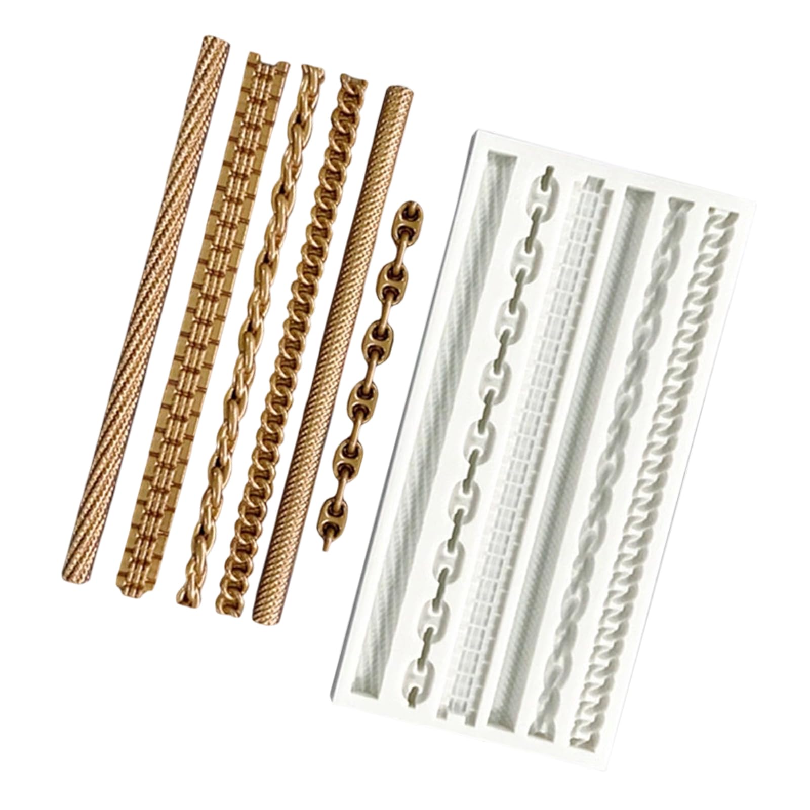 Coolhood A Silicone Braided Rope Pearls Chain Molds For Elegant Cake Border Decorating Nd Creative Plasters Clay Resin Chocolate Mold