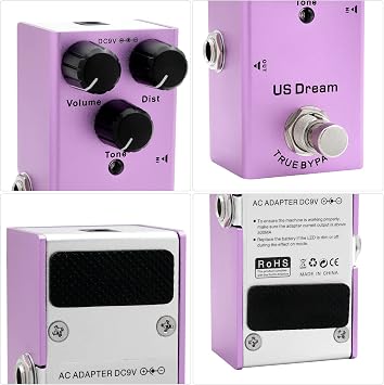 EF-04 Electric Guitar Effect Pedal Portable Guitar Effector Mini Single Electric Guitar Effect Pedal with True Bypass - Dream Purple
