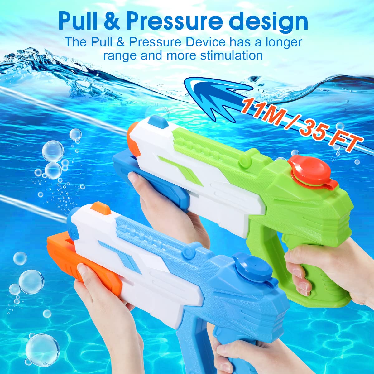 Pistolet à Eau Puissant Longue Portée - Grande Capacité, Environ 44 Cm - Pour Jardin, Plage, Piscine - Idéal été Et Jeux Extérieurs