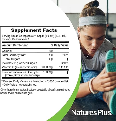 Miniatura 6 de NaturesPlus Vitamina C líquida - 1000 mg, 8 fl oz - con bioflavonoides de limón - Vegetariano, sin gluten - 8 porciones