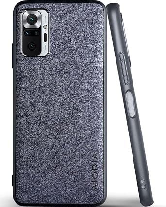 AIORIA for Xiaomi Redmi Note 10 Pro Case Redmi Note 10 Pro Max 4G, 6.67 inch Premium PU Leather Phone Cover Retro Design Full Protective case for Xiaomi Redmi Note 10 Pro Max Gray