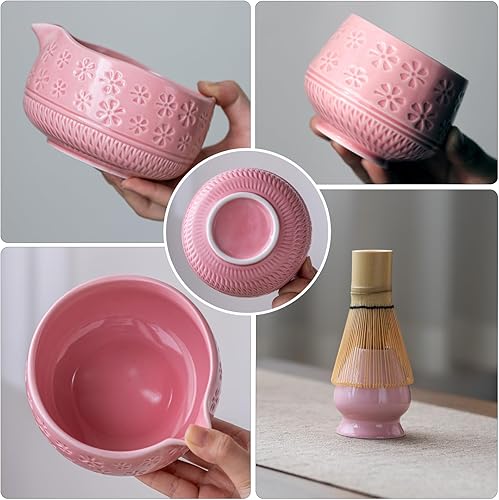 Miniatura 4 de Juego de batidor de matcha, juego de 10 piezas de matcha que incluye cuenco matcha, 2 tazas, batidor y soporte de matcha, cuchara y cuchara de