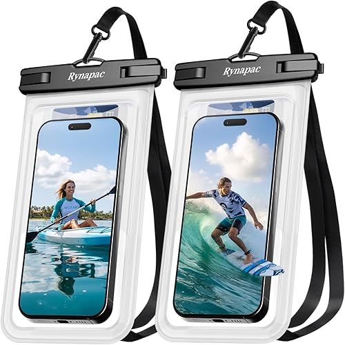 Miniatura 14 de Bolsa de teléfono impermeable - Funda para celular de 8.5 pulgadas a prueba de agua para viajes a la playa, artículos imprescindibles, soporte