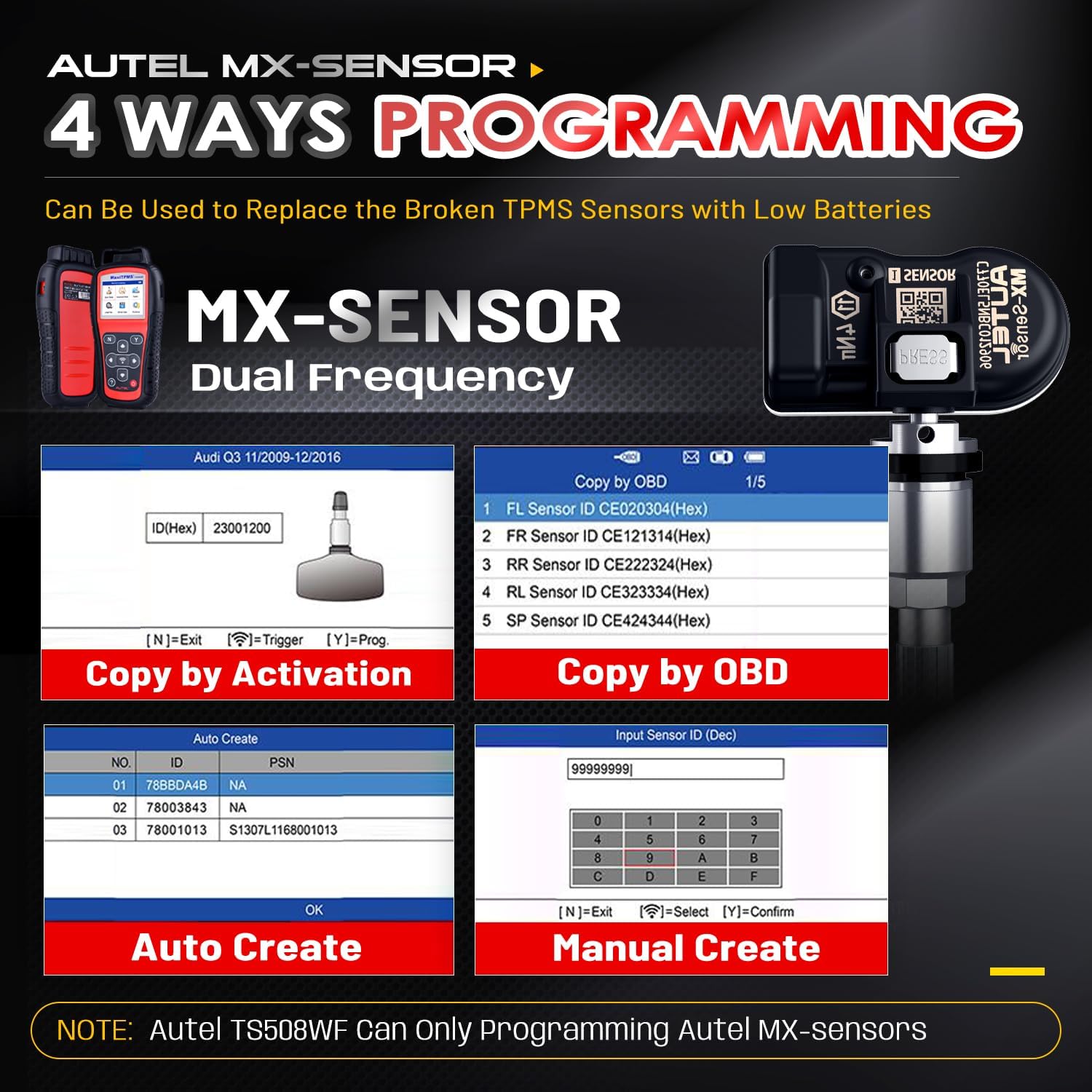 Autel MaxiTPMS TS508WF: 2026 Upgrade WiFi Ver. von RDKS Programmiergerät TS508 TS501 PRO TS408S, Alle TPMS Sensoren Aktivieren, MX Sensor Programmieren, TPMS Zurücksetzen, TPMS Code Lesen/Löschen