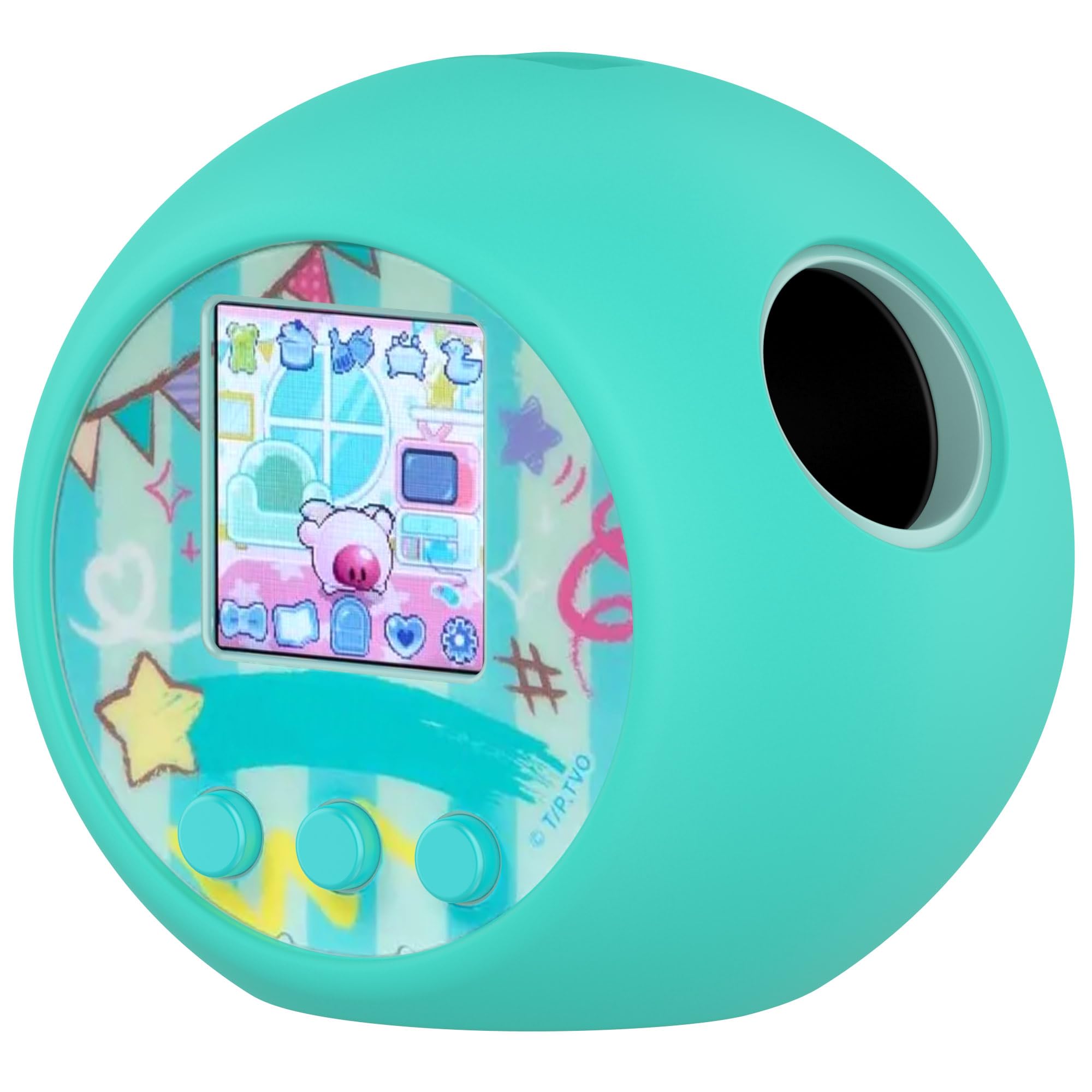 FTRONGRT Funda Compatible con Punirunes Maquina para Mascotas Juguete, Silicona Suave, con Cordón, Fácil de Transportar, Juguetes Interactivos Estuche Protector. Verde Azulado