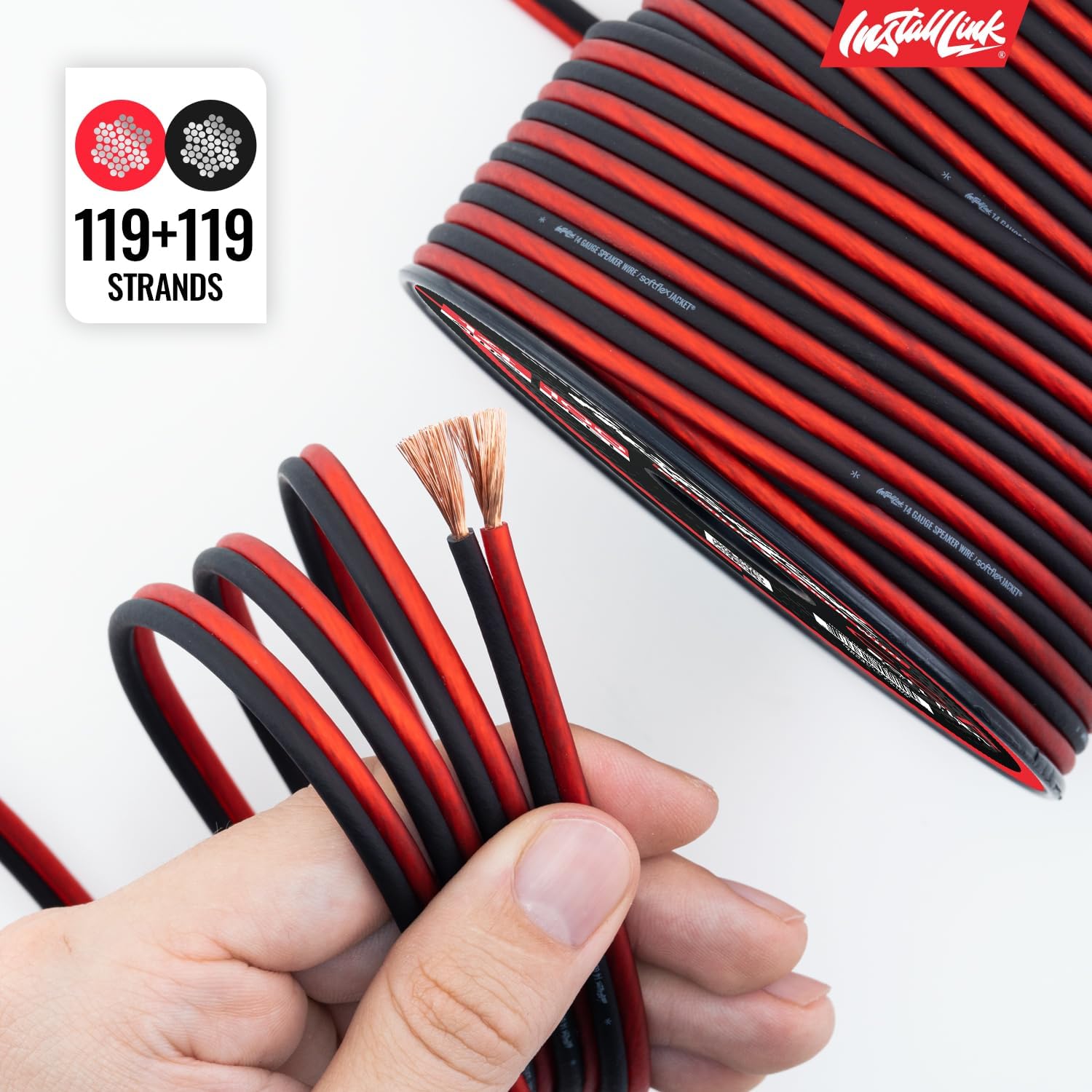 Install Link 14 Gauge Speaker Wire (Speaker Cable) for Car, Home or RV Audio Cable, 100ft, CCA - Image 8