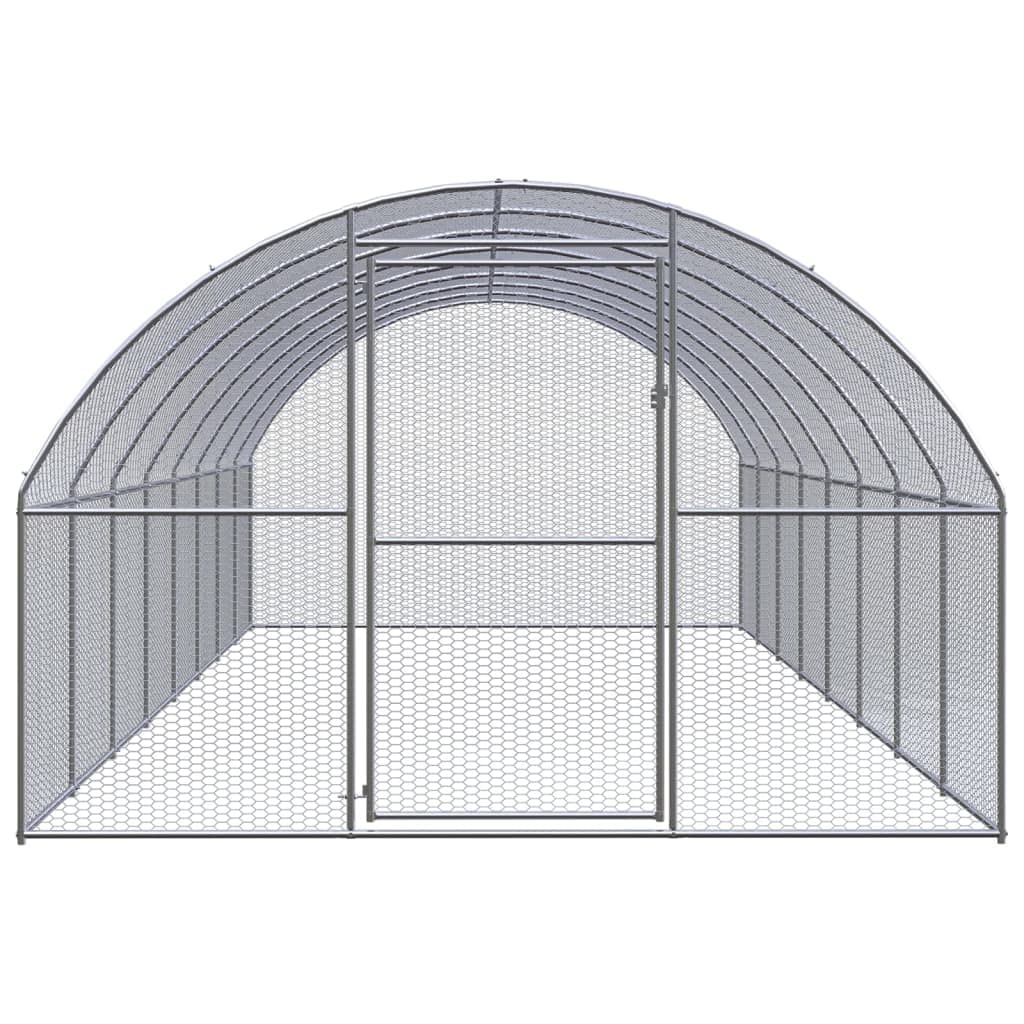 vidaXL Gabbia per Polli da Esterno 3x8x2 m in Acciaio Zincato