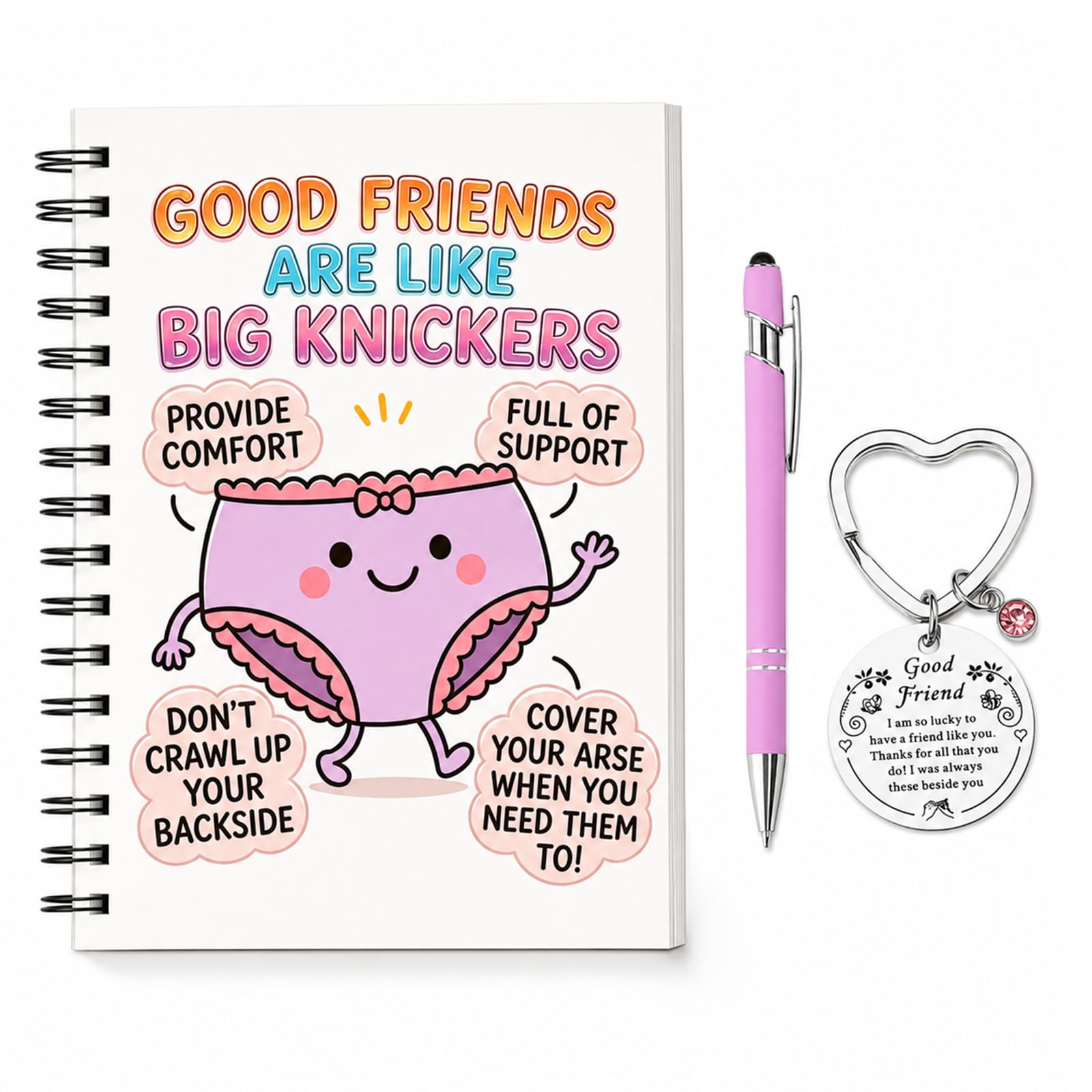 Xenovate Funny Friendship Gift Set, Best Friend - Gifts for Women Include Notebook, Pen & Keychain, Best Friend Birthday Gifts for Girls, Suitable for Gifting to Family, Friends, and Colleagues