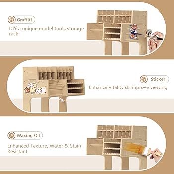 Bucasso Wooden Model Kit Organizer Rack with MDF Material
