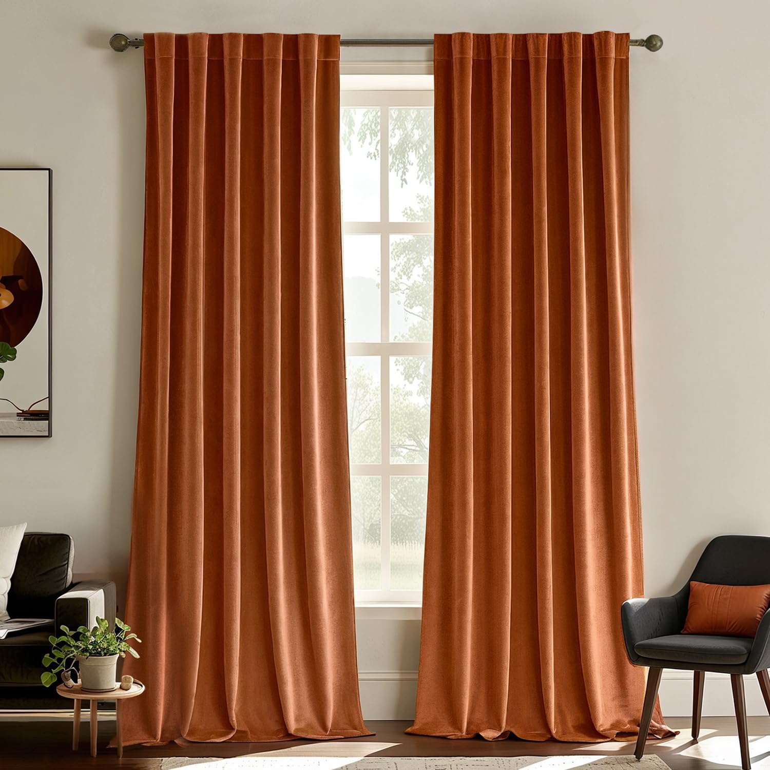 MIULEE Velvet Curtains 90 inches Long Luxury Room