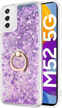 Microsonic Samsung Galaxy M52 i in K l f Glitter Liquid Holder Mor [Galaxy M52 ile Uyumlu K l f - Mor]