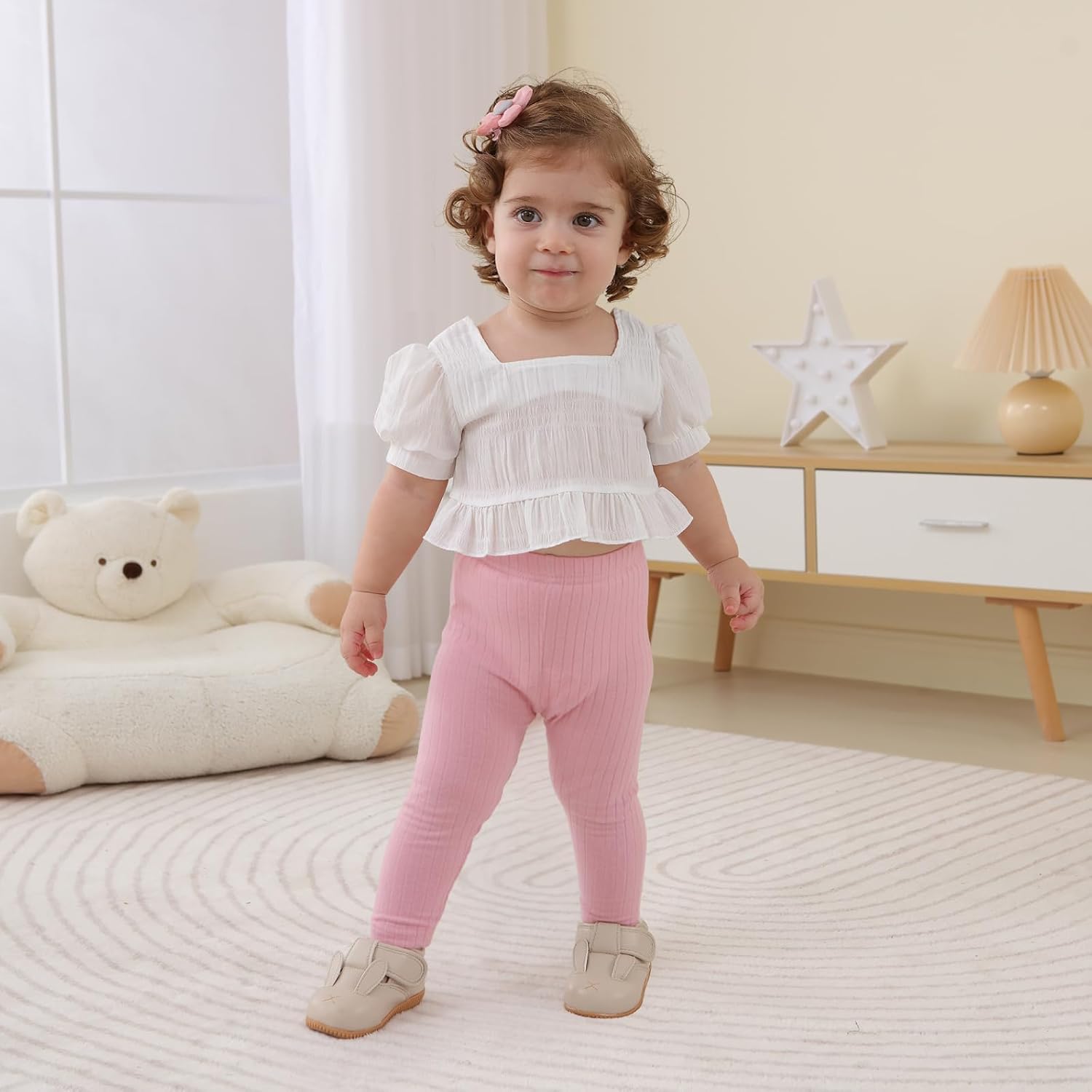 DREAM BUS Baby Girl Boy Pants Toddler Leggings Solid Ribbed Toddler Sweatpants Infant Newborn Leggings Baby Boy Jogger Pants Pink 0-6 Months image 2 of 6 B0DMWJKD9V