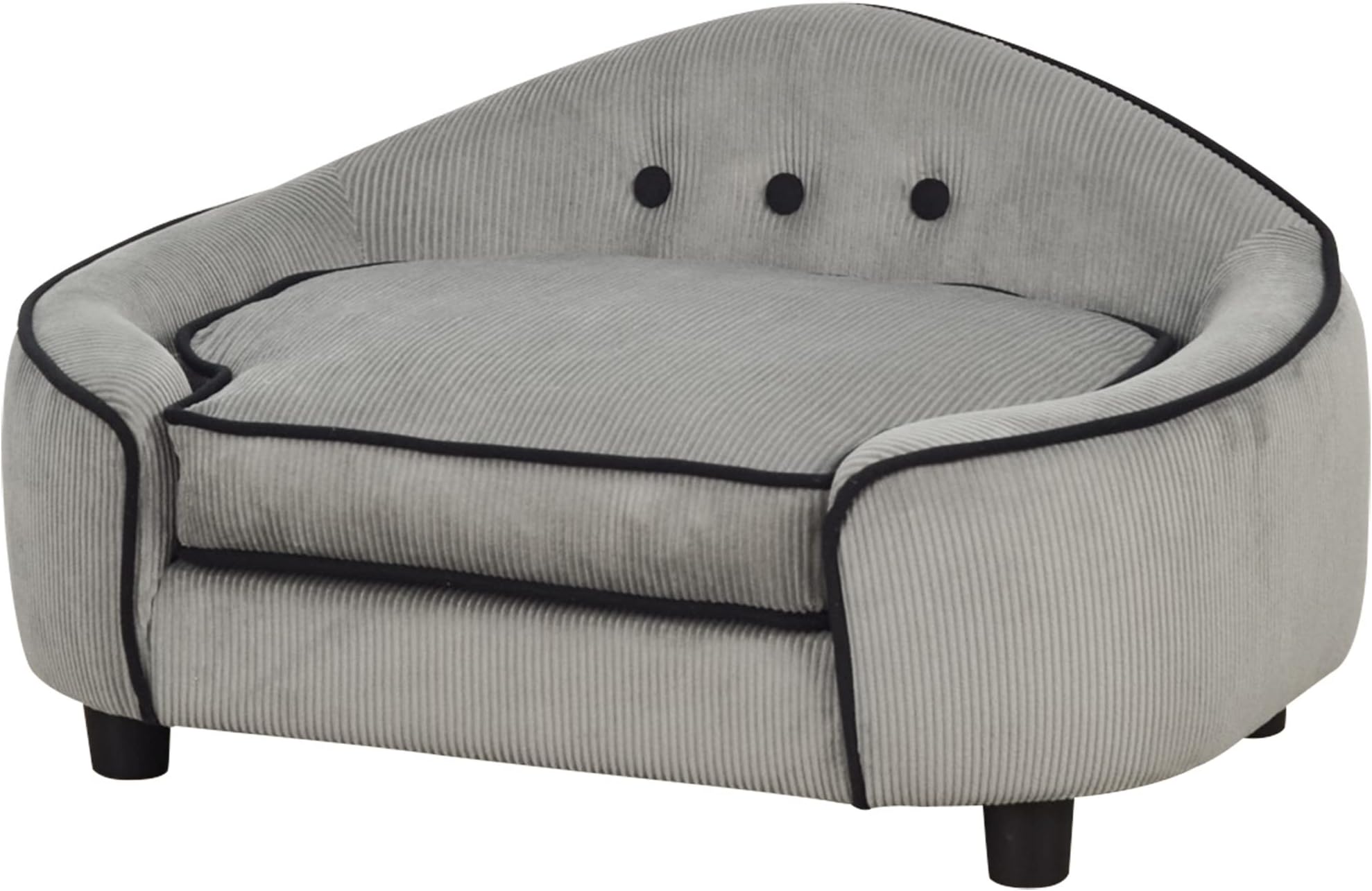 PawHut Pet Sofa, Dog Bed, Cat Lounger with Storage and Cushion - Black ...