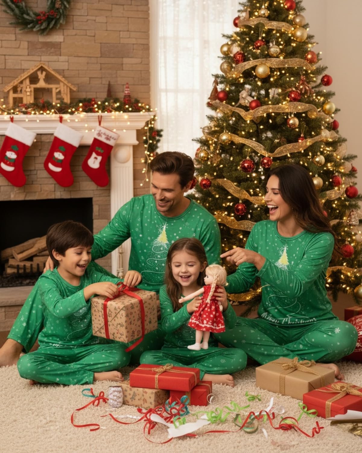 Christmas Family Matching Pajamas Set Holiday Sleepwear for Mom and Dad Cozy Xmas Pajamas for Family Party and Photos - Image 4