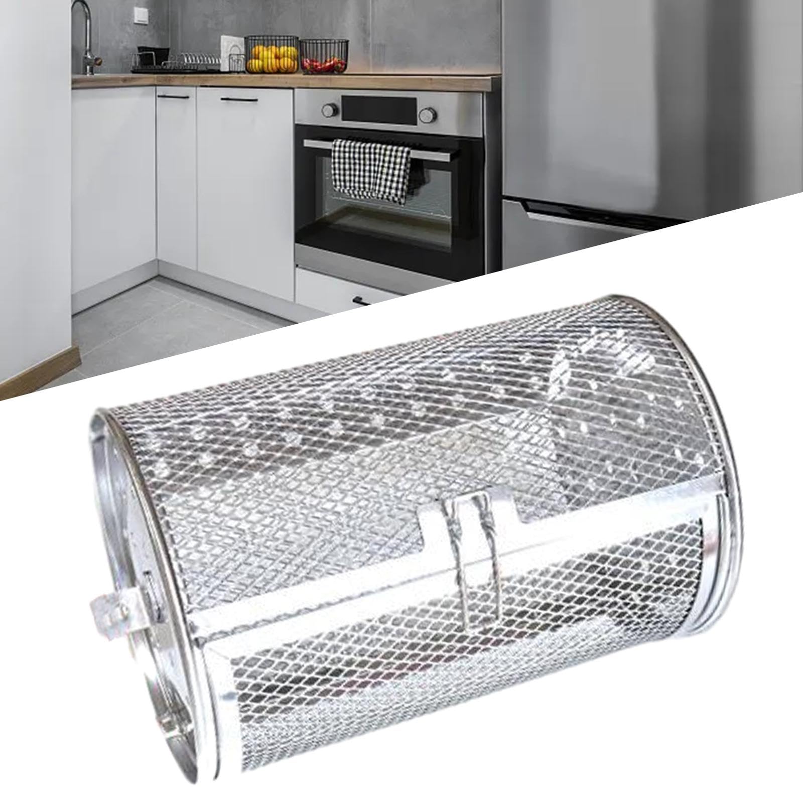 MagiDeal Rôtisserie gril torréfacteur tambour four cuisson rotatif cacahuète café torréfacteur tambour pour la cuisson de noix séchées BBQ