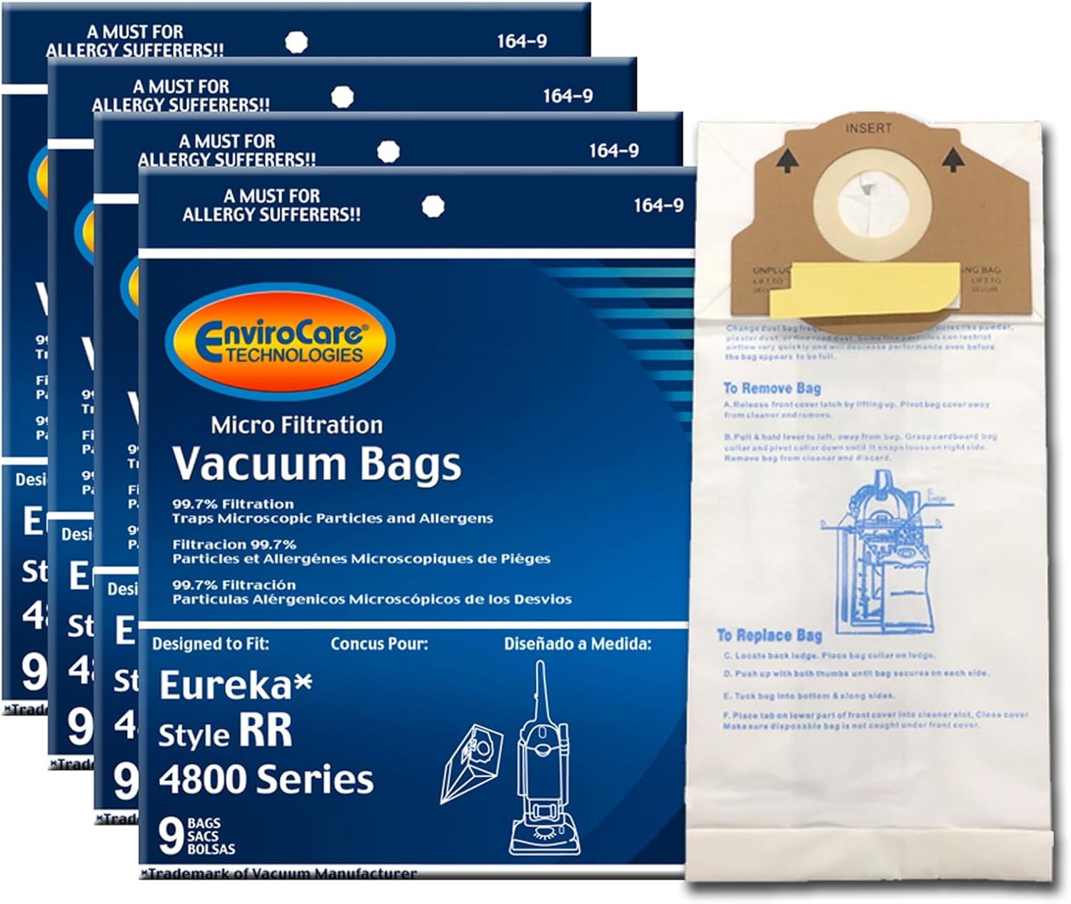 EnviroCare Replacement Micro Filtration Vacuum bags for Eureka Style RR Uprights 36 bags